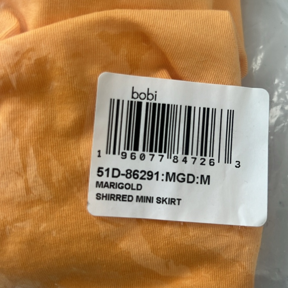 SOLD NWT Bobi Marigold Shirred Mini Skirt Size Medium - Picture 8 of 10